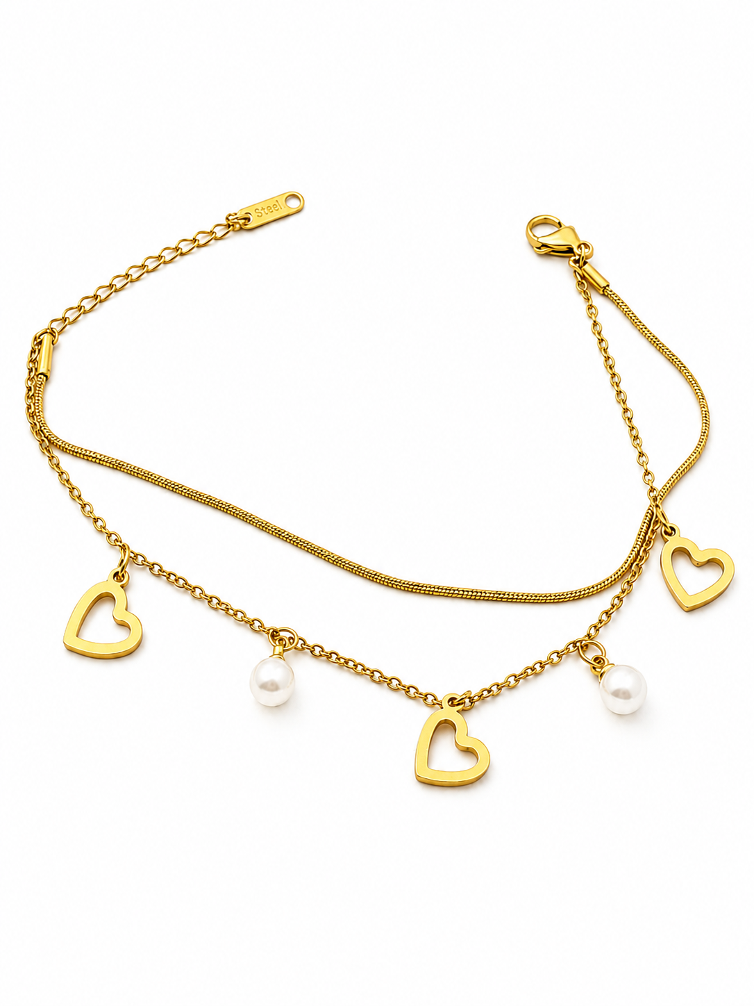 Velora Heart & Pearl Bracelet