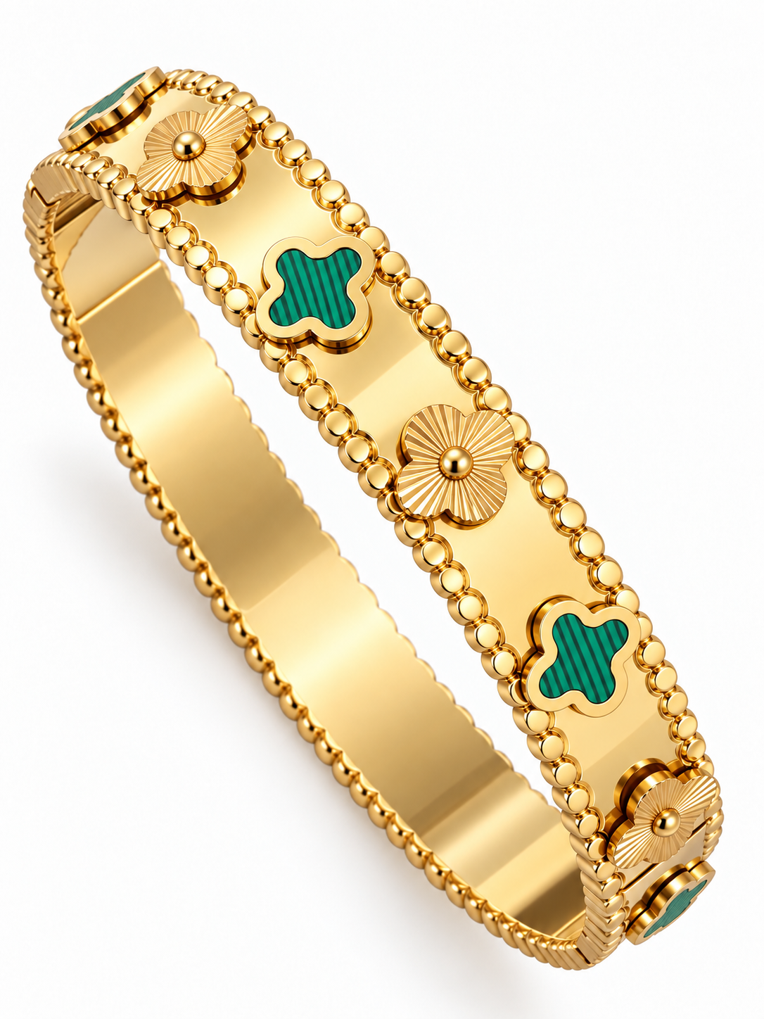 Verdant Bloom Bangle Bracelet