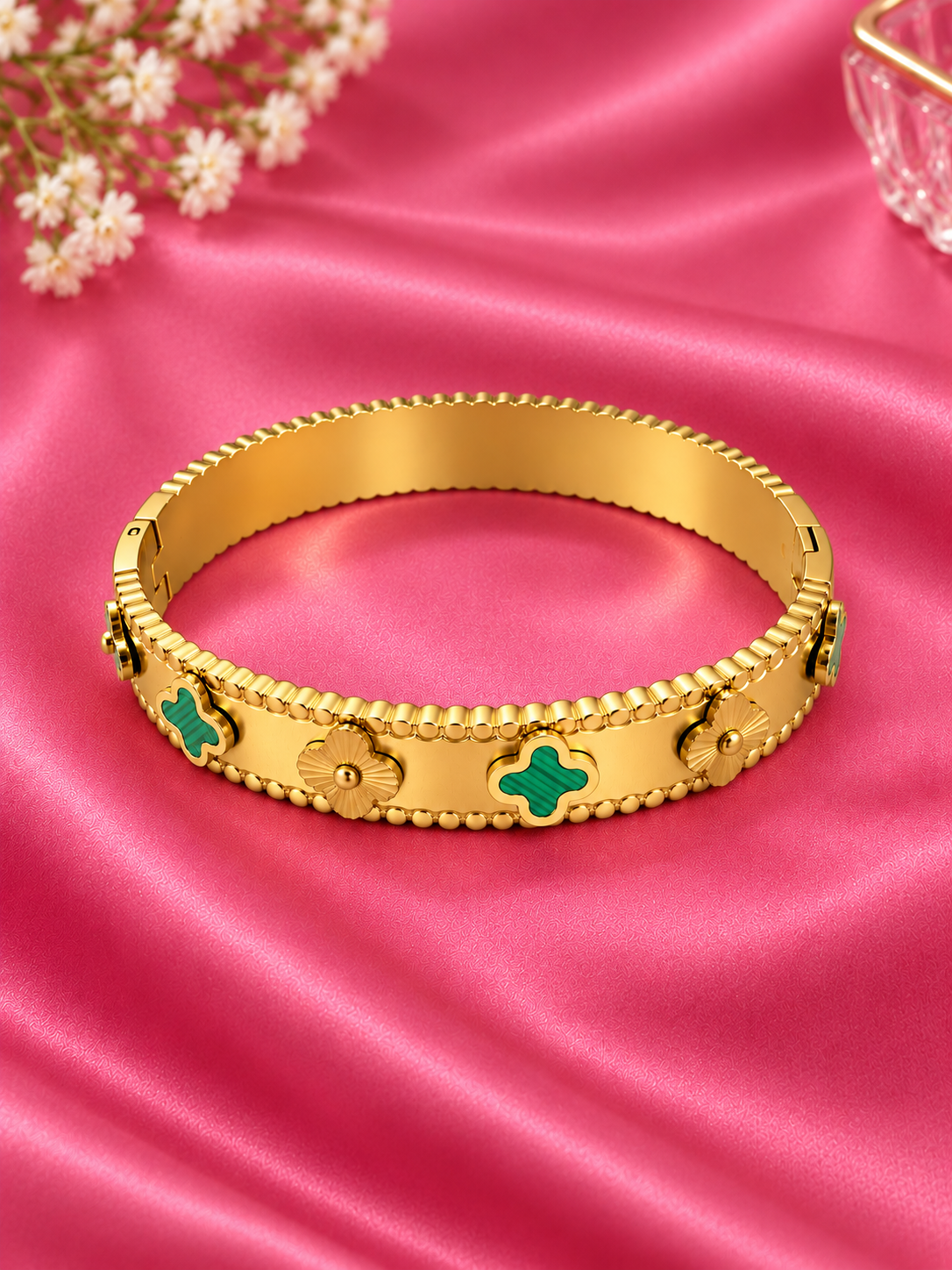 Verdant Bloom Bangle Bracelet