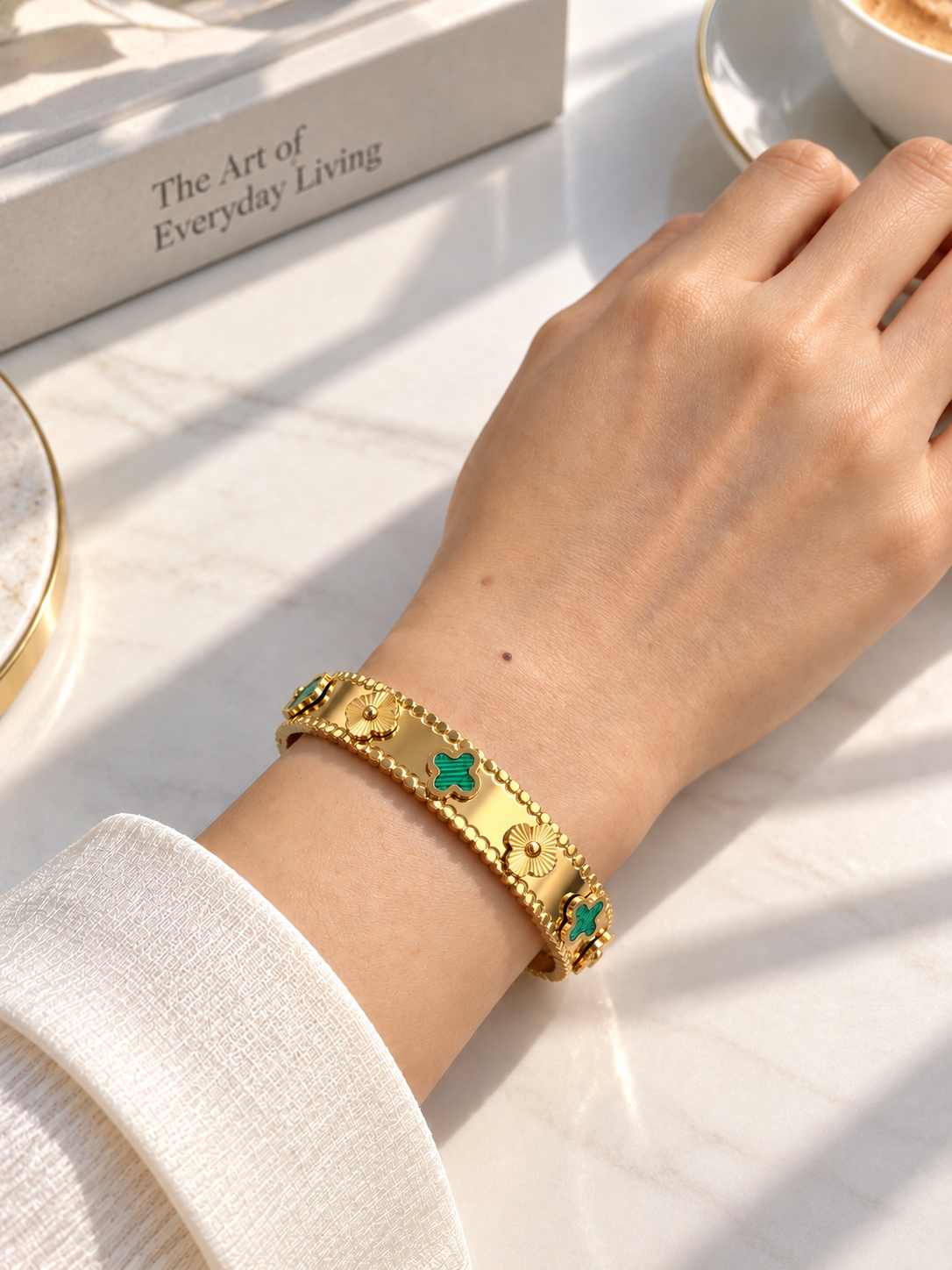 Verdant Bloom Bangle Bracelet